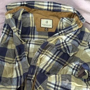 Legendary Whitetails Navy and Yellow Plaid Shirt